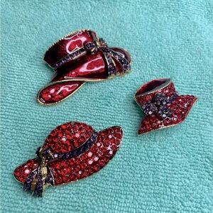 Red Hat Pins/Brooches - Set of 3